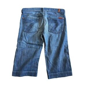 7‎ For All Mankind Women's Dojo Embroidered Pocket Denim Bermuda Shorts 28